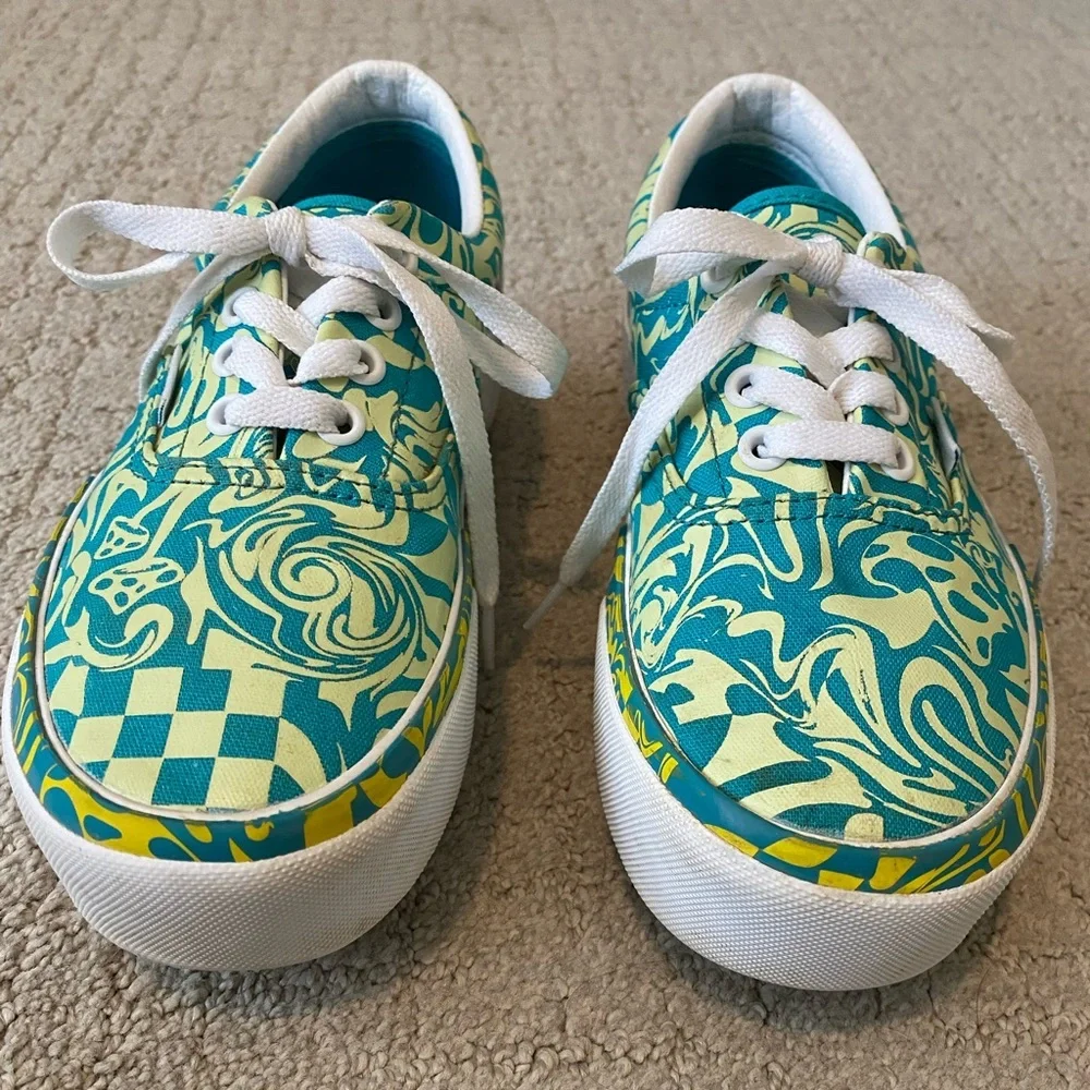 Vans Era Stacked Platform Teal Yellow Purple Low Sneakers Size 6 - Picture 4 of 12